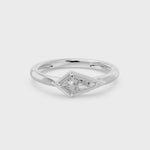 Frame Bezel East West Kite Cut Solitaire Ring, lab-grown diamonds, 14K white gold, video