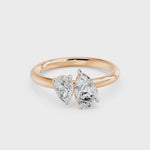 Toi Et Moi Pear Duo Two Stone Ring, lab-grown diamonds, 14K rose gold, video