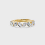 Nova Bezel Emerald & Marquise Diamond Ring, lab-grown diamonds, 14K yellow gold, video