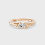 Bezel East West Pear Solitaire Ring, lab-grown diamonds, 14K rose gold, video