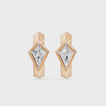 Frame Bezel Kite Huggie Earrings, lab-grown diamonds, 14K rose gold, video