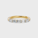Walking Emerald Cut Five Stone Ring, lab-grown diamonds, 14K yellow gold, video
