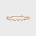 Oval Link Marquise Diamond Five Stone Bracelet, lab-grown diamonds, 14K rose gold, video