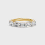 Walking Emerald Cut Five Stone Ring, lab-grown diamonds, 14K yellow gold, video