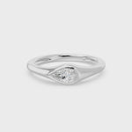 Bezel East West Pear Solitaire Ring, lab-grown diamonds, 14K white gold, video