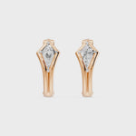 Bezel Kite Huggie Earrings, lab-grown diamonds, 14K rose gold, video