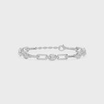 Soft Paper Clip Oval Diamond Five Stone Bracelet, lab-grown diamonds, 14K white gold, video