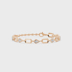 Prism Kite Cut Five Stone Bracelet, lab-grown diamonds, 14K rose gold, video
