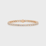 Nova Bezel Emerald Cut Diamond Tennis Bracelet, lab-grown diamonds, 14K rose gold, video