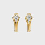 Bezel Kite Huggie Earrings, lab-grown diamonds, 14K yellow gold, video