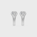 Bezel Heart Huggie Earrings, lab-grown diamonds, 14K white gold, video
