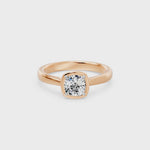 Frame Bezel Cushion Cut Solitaire Ring, lab-grown diamonds, 14K rose gold, video