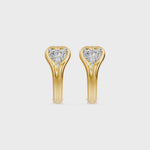 Bezel Heart Huggie Earrings, lab-grown diamonds, 14K yellow gold, video