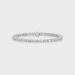 Nova Bezel Emerald Cut Diamond Tennis Bracelet, lab-grown diamonds, 14K white gold, video