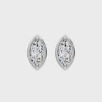 Frame Bezel Marquise Solitaire Stud Earrings, lab-grown diamonds, 14K white gold, video
