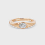 Bezel Oval Solitaire Ring, lab-grown diamonds, 14K rose gold, video