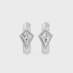Frame Bezel Kite Huggie Earrings, lab-grown diamonds, 14K white gold, video