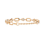 Prism Kite Cut Five Stone Bracelet, lab-grown diamonds, 14K rose gold, back view