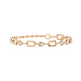 Prism Kite Cut Five Stone Bracelet, lab-grown diamonds, 14K rose gold, front view