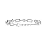 Prism Kite Cut Five Stone Bracelet, lab-grown diamonds, 14K white gold, back view