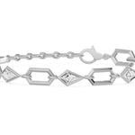 Prism Kite Cut Five Stone Bracelet, lab-grown diamonds, 14K white gold, detail view