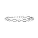 Prism Kite Cut Five Stone Bracelet, lab-grown diamonds, 14K white gold, front view