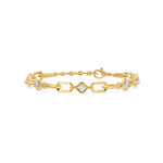 Prism Round Diamond Five Stone Bracelet, lab-grown diamonds, 14K yellow gold, front view
