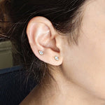 Prong-set Marquise Solitaire Diamond Earrings, natural diamonds, 14K gold, view 6
