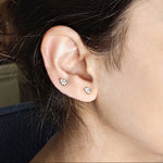 Prong-set Marquise Solitaire Diamond Earrings, natural diamonds, 14K gold, view 7