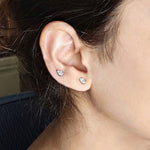 Prong-set Marquise Solitaire Diamond Earrings, natural diamonds, 14K gold, view 8