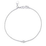 Prong-set Pear Solitaire Diamond Bracelet, natural diamonds, 14K white gold