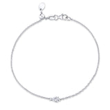 Prong-set Pear Solitaire Diamond Bracelet, natural diamonds, 14K white gold