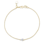Prong-set Pear Solitaire Diamond Bracelet, natural diamonds, 14K yellow gold