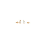 Prong-set Pear Solitaire Diamond Earrings, natural diamonds, 14K gold, view 3