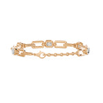 Soft Paper Clip Ashoka Cut Five Stone Bracelet, lab-grown diamonds, 14K rose gold, back view