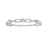 Soft Paper Clip Ashoka Cut Five Stone Bracelet, lab-grown diamonds, 14K white gold, back view
