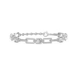 Soft Paper Clip Ashoka Cut Five Stone Bracelet, lab-grown diamonds, 14K white gold, front view