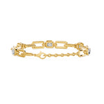 Soft Paper Clip Ashoka Cut Five Stone Bracelet, lab-grown diamonds, 14K yellow gold, back view