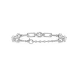 Soft Paper Clip Oval Diamond Five Stone Bracelet, lab-grown diamonds, 14K white gold, back view