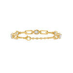 Soft Paper Clip Oval Diamond Five Stone Bracelet, lab-grown diamonds, 14K yellow gold, 2.1ct, back view
