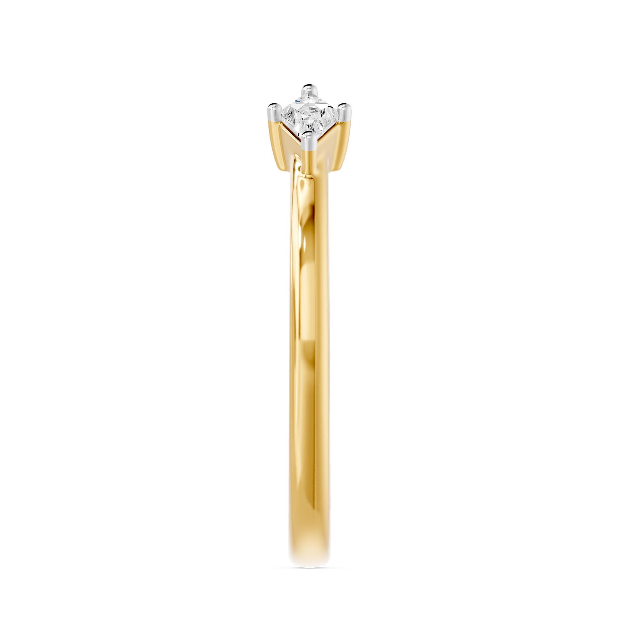 Toi Et Moi Kite Open Cuff Ring, lab-grown diamonds, 14K yellow gold, side view