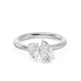Toi Et Moi Pear Duo Two Stone Ring, lab-grown diamonds, 14K white gold, angle view