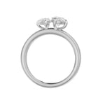 Toi Et Moi Pear Duo Two Stone Ring, lab-grown diamonds, 14K white gold, front view