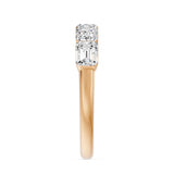 Walking Emerald Cut Five Stone Ring, lab-grown diamonds, 14K rose gold, side view