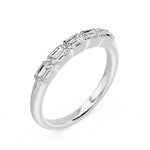 Walking Emerald Cut Five Stone Ring, lab-grown diamonds, 14K white gold, 1.0ct, front view