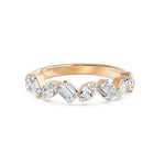 Nova Bezel Emerald & Marquise Diamond Ring, lab-grown diamonds, 14K rose gold, angle view