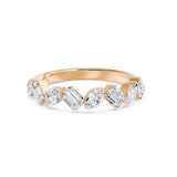 Nova Bezel Emerald & Marquise Diamond Ring, lab-grown diamonds, 14K rose gold, angle view