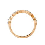 Nova Bezel Emerald & Marquise Diamond Ring, lab-grown diamonds, 14K rose gold, front view