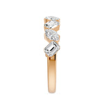 Nova Bezel Emerald & Marquise Diamond Ring, lab-grown diamonds, 14K rose gold, side view