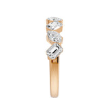 Nova Bezel Emerald & Marquise Diamond Ring, lab-grown diamonds, 14K rose gold, side view